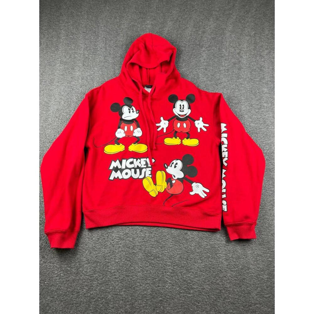 Mickey Mouse Red Hoodie Sweatshirt Size Large‎